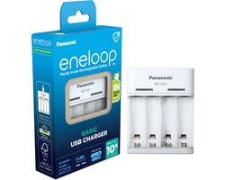 Panasonic eneloop USB-lader voor 2 of 4 AA/AAA NiMH-batterijen, met 6 veiligheidsfuncties Panasonic eneloop USB-lader voor 2 of 4 AA/AAA NiMH-batterijen, met 6 veiligheidsfuncties