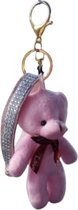 Sleutelhanger Tashanger Grote beer roze 20CM leren bandje zachte hanger beren grote zachte luxe sleutel decoratieve hanger speelgoed voor auto sleutels accessoires