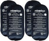 Relaxdays gel pack set van 4 - 13 x 28 cm - warmte-koude kompressen - ovaal - zwart