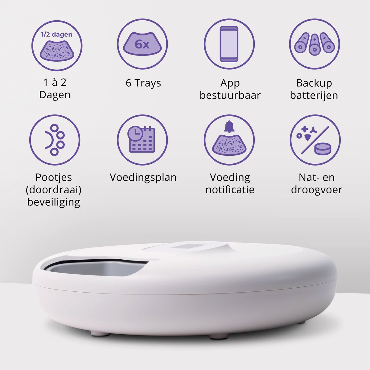 Afbeelding 3 van Pettadore Nutri Turn - Automatische Voerbak Kat/Hond - Voerautomaat Kat - Smart met App - Nat en Droogvoer