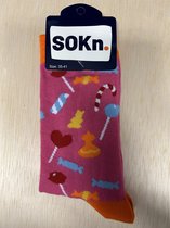 SOKn. Trendy sokken *SNOEPFEEST* maat 35-41 (ook leuk om kado te geven !)