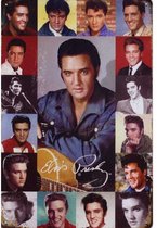 Metalen wandbord Elvis Presley collage - 20 x 30 cm