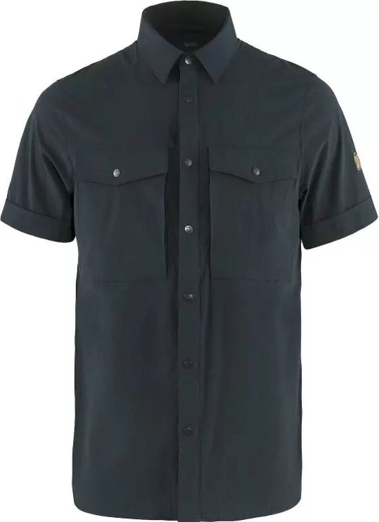 Fjällräven Abisko Trekking Shirt SS M - Dark navy - Outdoor Kleding - Fleeces en Truien - Overhemd korte mouw