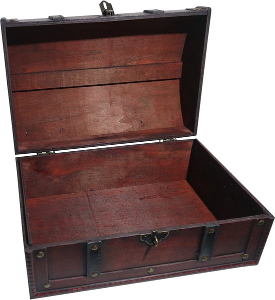 Coffre de rangement Vintiquewise en bois brun antique de 12 po avec cadenas