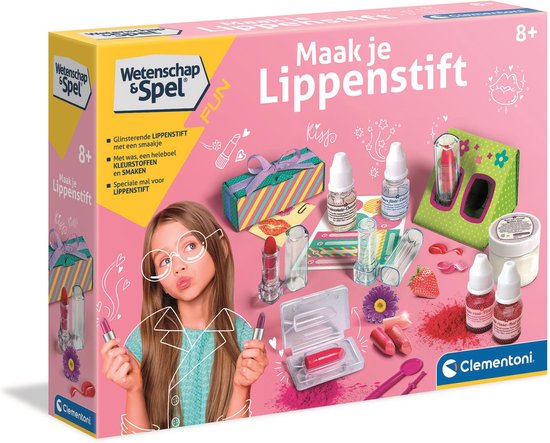 Clementoni Wetenschap & Spel - Lippenstift, wetenschappelijk laboratorium, experimenteerset voor kinderen, 8+ jaar, 66949
