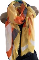 Dames sjaal lang met print 180/85cm 9185 Yellow