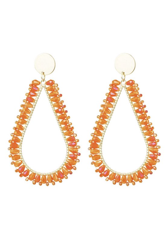 Oorbellen Yehwang Goud Oranje Statement oorbellen Stainless