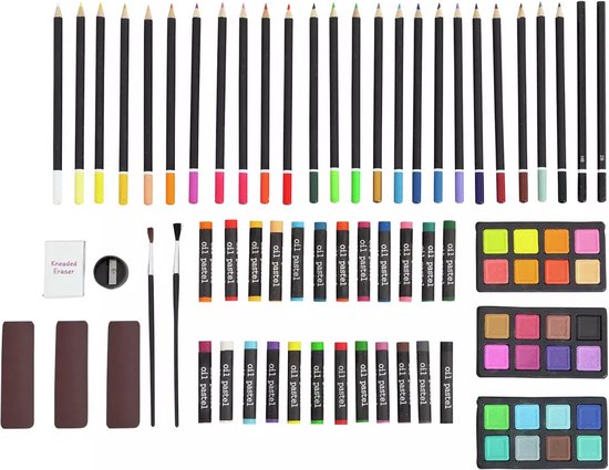 YXSH Ensemble d'art de 82 pièces Ensemble de dessin Boîte de peinture en étui