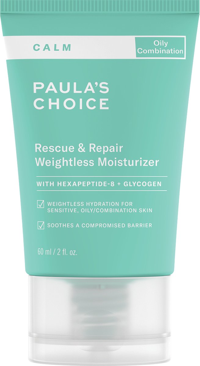 Paula's Choice CALM Rescue & Repair Weightless Nachtcrème - met Hexapeptide-8 - Gecombineerde & Vette Huid - 60 ml