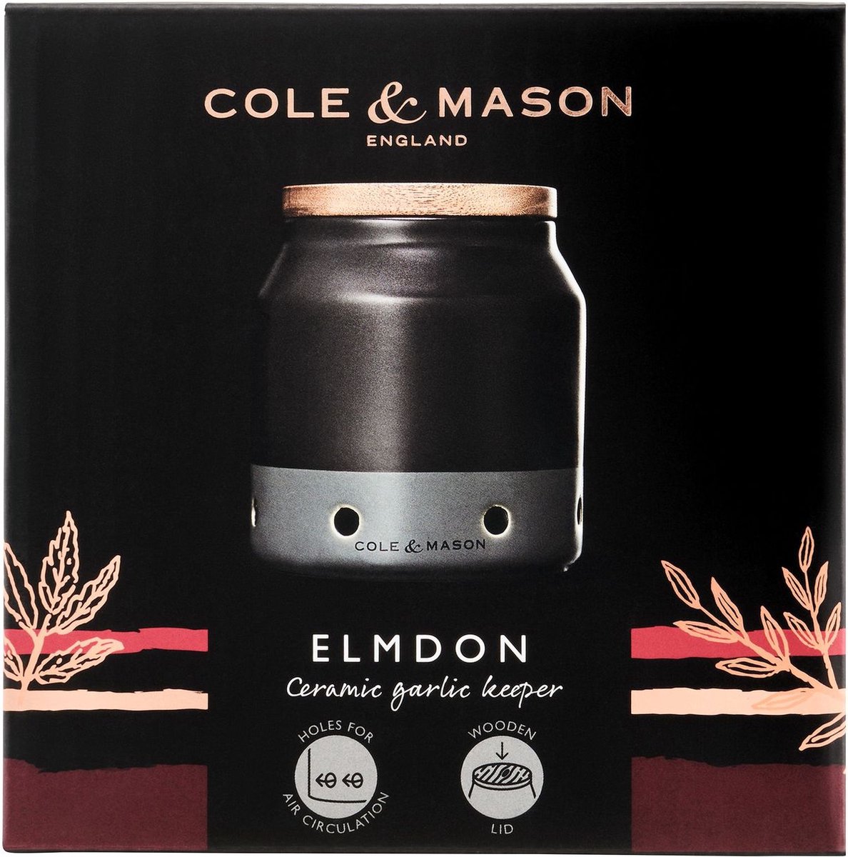 Cole & Mason Elmond Knoflookhouder - Keramisch - Ø 11,5cm
