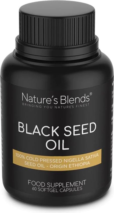 Nature's Blends - voedingssupplement - Ethiopian Black Seed Oil - Nigella & Sativa - 100% cold pressed
