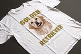 Shirt - Golden retriever - Wurban Wear | Grappig shirt | Hond | Unisex tshirt | Speelgoed | Hondenmand | Knuffel | Wit