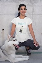 Shirt - Husky - Wurban Wear | Grappig shirt | Hond | Unisex tshirt | Speelgoed | Hondenmand | Knuffel | Wit