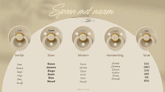 BIBS fopspenen met naam - T2 - Vanilla, Ivory, Sand - 6-18 maanden - spenen - speen - fopspeen - BolleToet speenzakje van BIBS — afbeelding 2