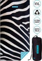 LAY ON ME® zebra - Strandlaken 80x160 cm - lichtgewicht strandhanddoek - zandvrij badlaken - dierenprint microvezel reishanddoek met zebraprint