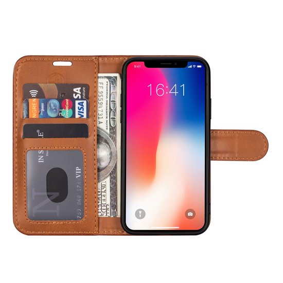 Xiaomi Mi 11i – étui portefeuille/étui livre avec porte-cartes, couleur marron de haute qualité