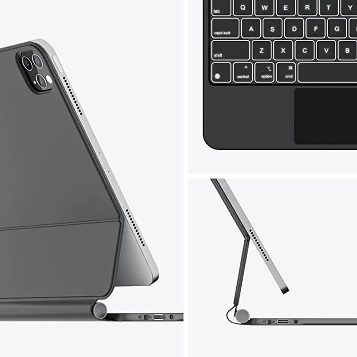 Toetsenbord Hoes Apple iPad Pro 11 (2022/2021/2020/2018) - Bluetooth Magnetisch Keyboard Case - met Touchpad Muis en Verlichting - QWERTY - Zwart — cadeau in Telefoon & Tablet - foto 5