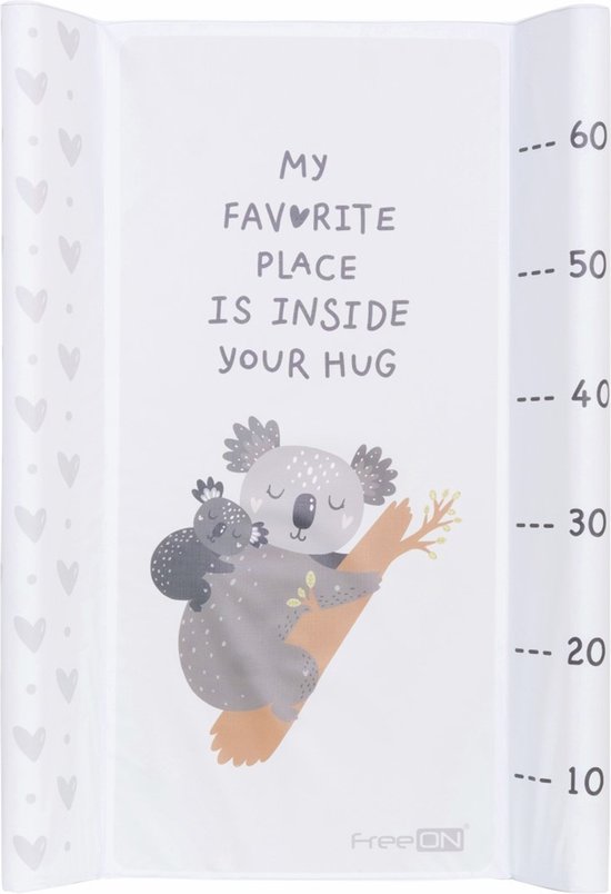 FreeON Aankleedkussen voor baby's - Verschoonkussen - Verzorgingsmatras - Koala - Grijs