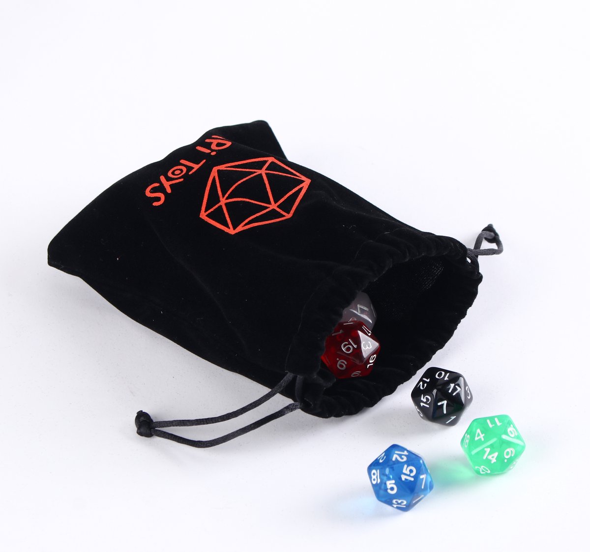Lot De 70 Dés De Jeu – 10 Couleurs, 10 Sacs Velours + 1 Grand Sac, Complet Pour Donjons & Dragons, Pathfinder, Etc.