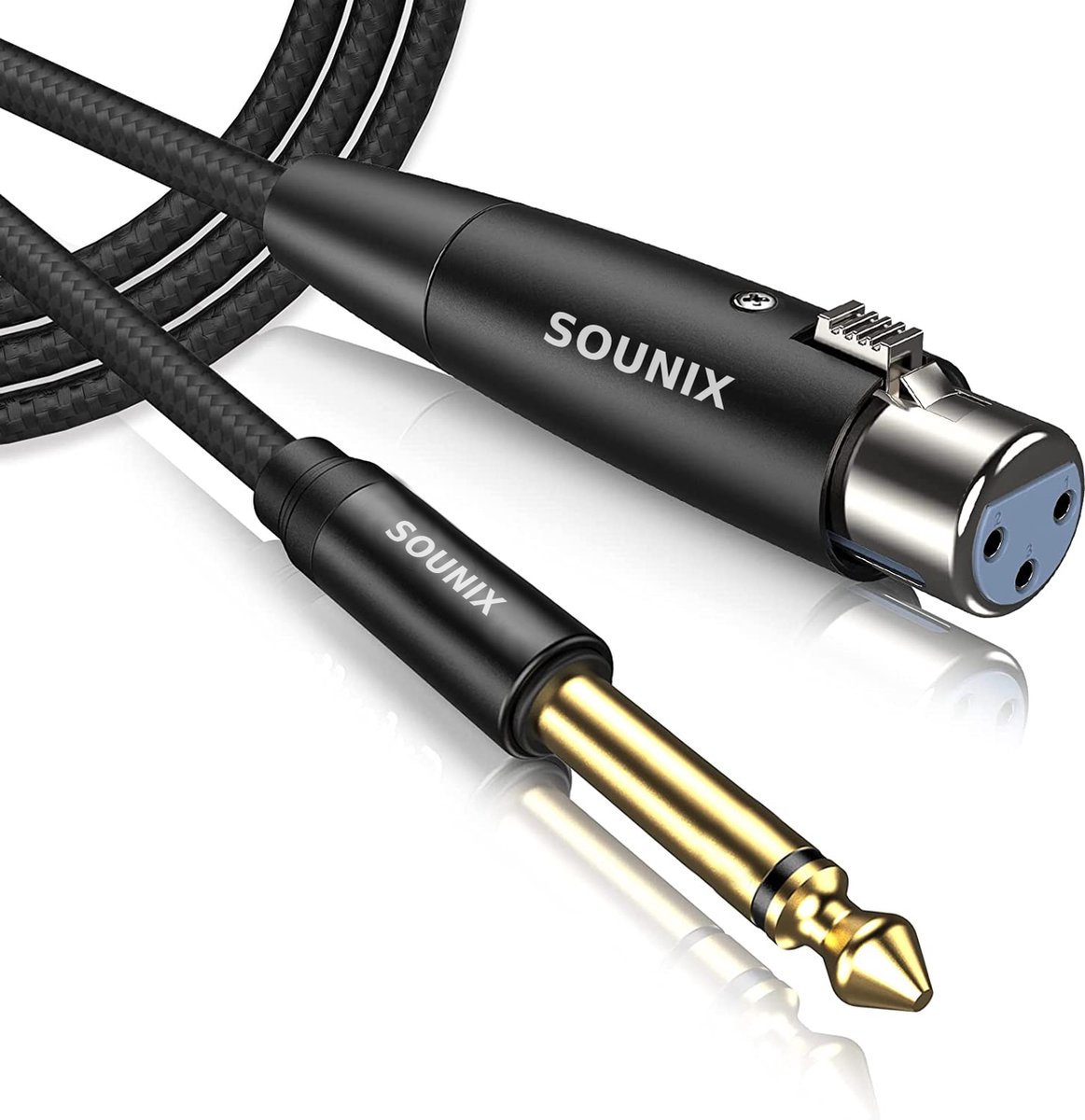 Câble Micro Sounix - Jack 3.5mm stéréo Prise XLR - Câble 3.5mm Male vers  XLR Femelle 