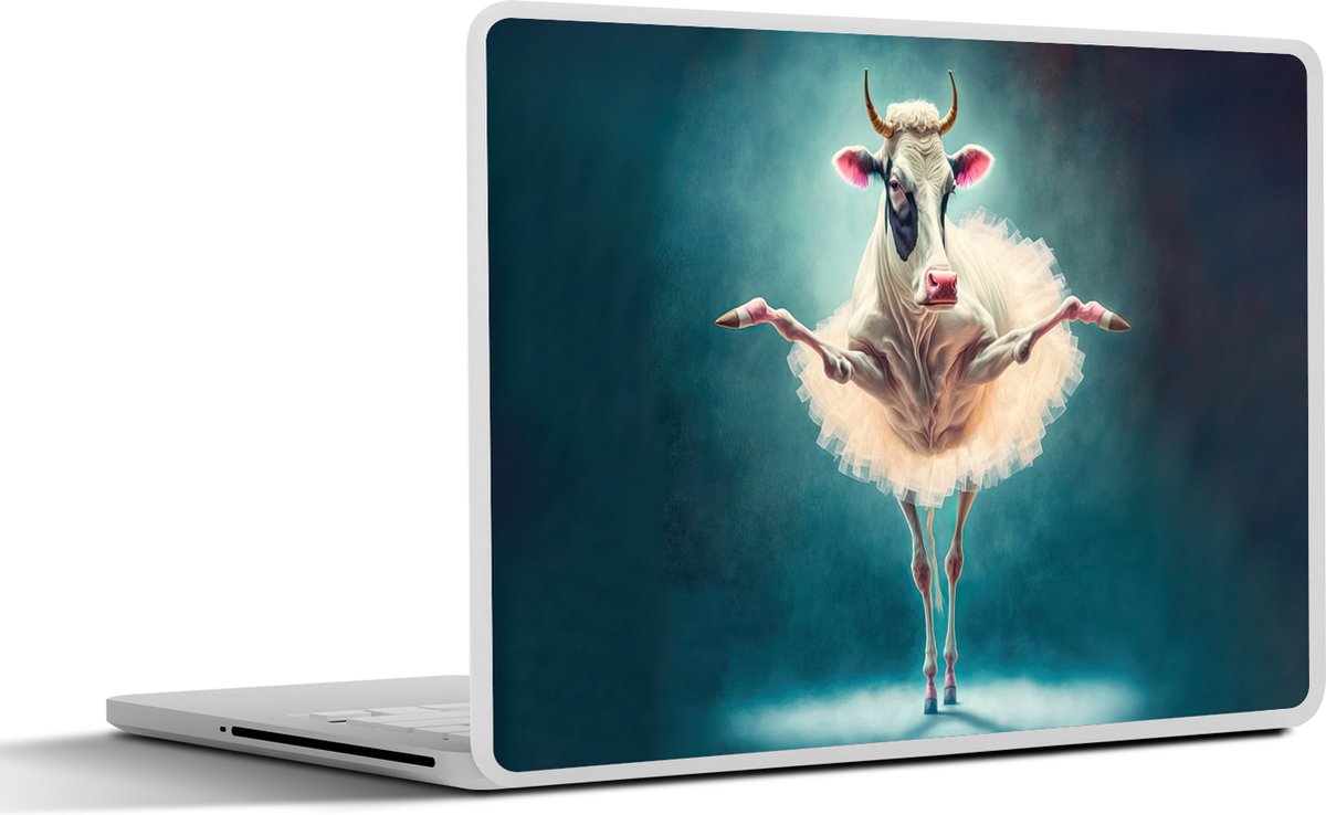 Laptop sticker - 11.6 inch - Koe - Rok - Ballet - Dieren - Portret - Kids - 30x21cm - Laptopstickers - Laptop skin - Cover