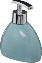 5Five Zeeppompje/dispenser - Silk - kunststeen - ijsblauw - 12.5 cm - 300 ml - Badkamer/toilet/keuken
