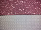 Boxopbergzak - 37 x 46 cm - wit - oud roze katoen met witte dots