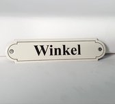 Emaille deurbordje naamplaatje Winkel - 11 x 2,7 cm Klassiek NP-KS-R2