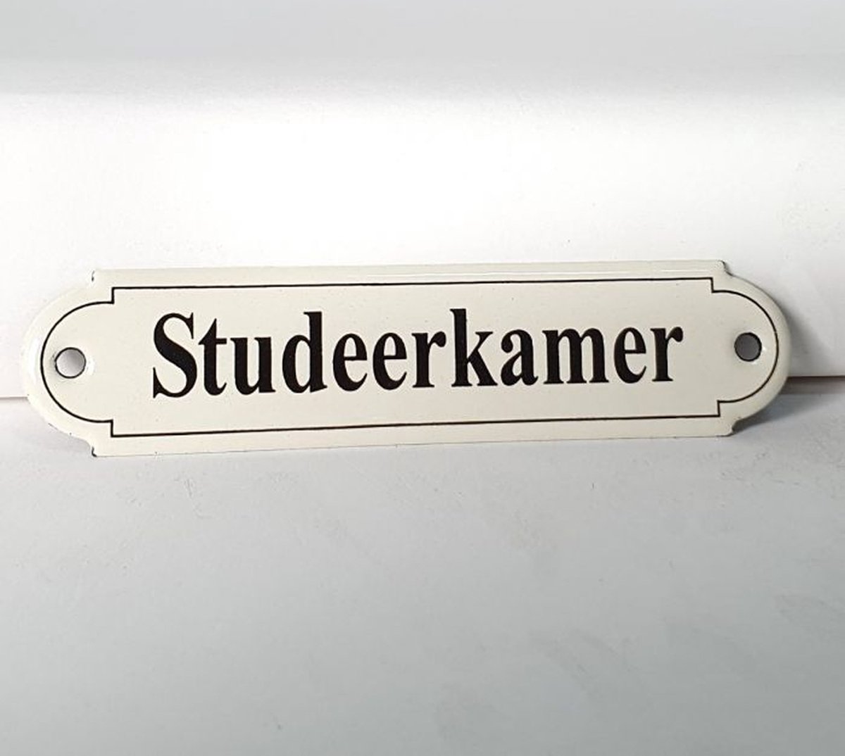 Emaille deurbordje naamplaatje Studeerkamer - 11 x 2,7 cm Klassiek NP-KS-R2
