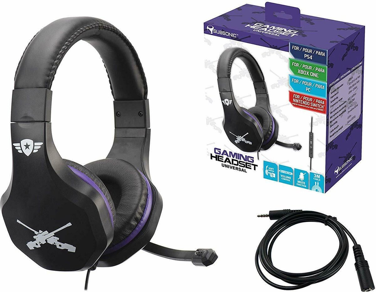 Subsonic Fortnite Battle Royale - Universele Gaming Headset met Microfoon - voor Playstation / Xbox / Switch / PC / IOS / Android - Met Extra Kabel van 3M