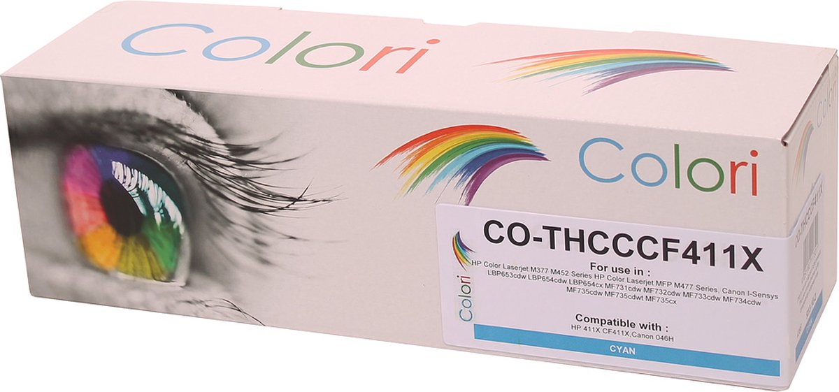 Colori huismerk toner geschikt voor HP 411X CF411X cyan voor HP Color Laserjet Pro MFP M377 M377dw M452 Series M452dn M452dw M452nw MFP M477 M477fdn M477fdw M477fnw 411A CF411A