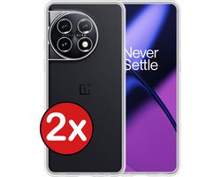 Hoesje - 2 Stuks - Geschikt voor OnePlus 11 - Sterk & Shockproof - Telefoonhoes - Back Cover - Case Siliconen - Telefoon Hoes - Transparant