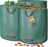 3 x tuinafvalzakken met handvatten, 272 L hoge capaciteit en dubbele bodem, UV-stabiel en waterafstotend, herbruikbare en stevige tuinzakken
