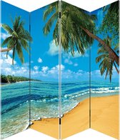 Canvasscherm - Kamerscherm Strand - 4 panelen 180x160cm - Vouwscherm - Paravent kant en klaar