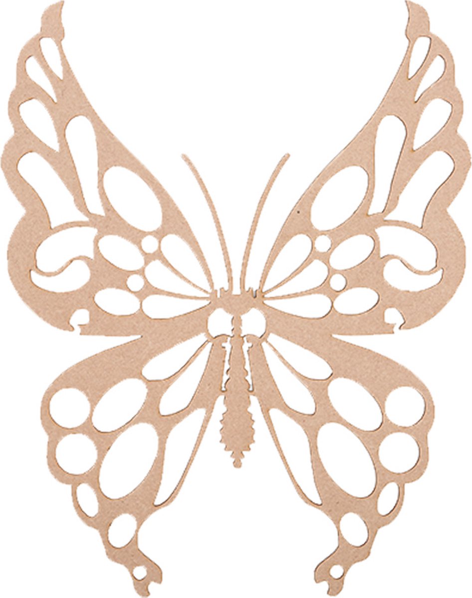 Maison Cocon - Houten wanddecoratie vlinder "Ruddy" - Houten dieren - Muurdecoratie - Woonkamer - Wall-art - Naturel