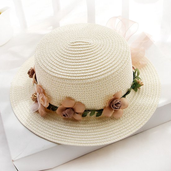 WiseGoods Chapeau d'été de Luxe avec couronne de fleurs – Chapeau de paille pour  femme... | bol