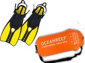 Ocean Reef Duo 2 snorkelvinnen in drybag - Geel L/XL