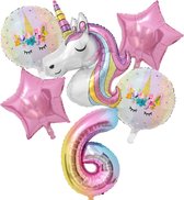 Unicorn ballon set - 110x78cm - Folie Ballon - Eenhoorn - Themafeest - 6 jaar - Verjaardag - Ballonnen - Versiering - Helium ballon