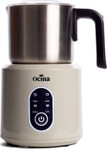 Mousseur à lait Ocina - Électrique - 4 en 1 - Mousseur à lait - Cappuccino - Latte Macchiato - 350 ML - Incl. Livre de recettes Café - Grège