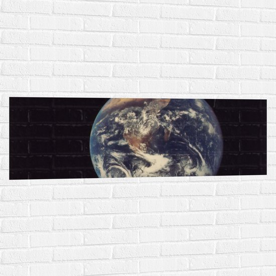Muursticker - Vooraanzicht van de Aarde - 120x40 cm Foto op Muursticker