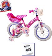 Vélo pour enfants Volare Minnie Mouse - 14 pouces - Rose - Deux freins à main - Y compris le kit de réparation de pneus WAYS