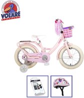 Vélo pour enfants Volare Ashley - 14 pouces - Rose - 95% assemblé - Y compris casque de vélo et accessoires