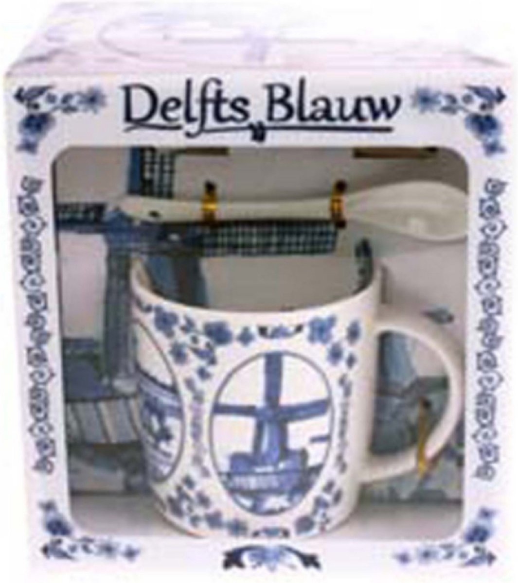 Goedkoopste Giftset Delfts blauw met mok, lepel en schotel