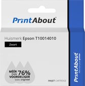 PrintAbout huismerk Inktcartridge T10014010 Zwart geschikt voor Epson