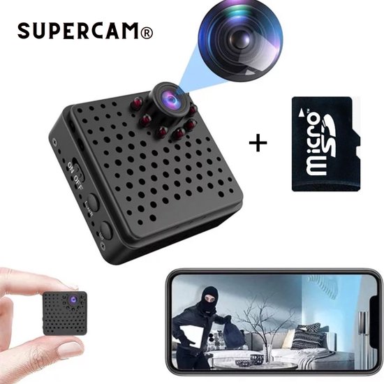 SuperCam® Mini camera - 128GB Micro SD kaart - Verborgen camera - Spy camera  - 1080P... | bol.com