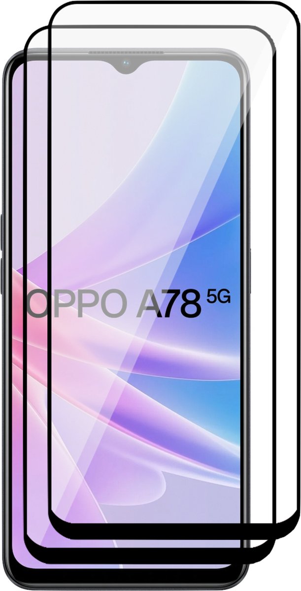 Screenprotector geschikt voor Oppo A78 - 2x Gehard Glas Screen Protector FullGuard