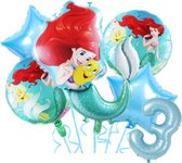Ariel ballon set - 82x60cm - Folie Ballon - Prinses - Themafeest - 3 jaar - Verjaardag - Ballonnen - Versiering - Helium ballon - de kleine zeemeermin