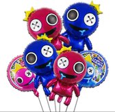 Ballon Rainbow Friends - 6 Pièces - Rainbow Friends - Décoration - Fête d'enfants - Anniversaire - Ensemble de ballons - Décoration de fête - Fête d'anniversaire - Ballon à l'hélium - Ballon en aluminium - Ballon bleu - Ballon rouge -