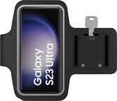 Arara Armband Geschikt voor Samsung Galaxy S23 Ultra sportarmband - hardloopband - Sportband hoesje - zwart