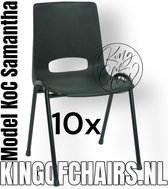 King of Chairs -set van 10- model KoC Samantha zwart met zwart onderstel. Kantinestoel stapelstoel kuipstoel vergaderstoel kantine stapel stoel kantinestoelen stapelstoelen kuipstoelen arenastoel kerkstoel schoolstoel De Valk 3320 bezoekersstoel